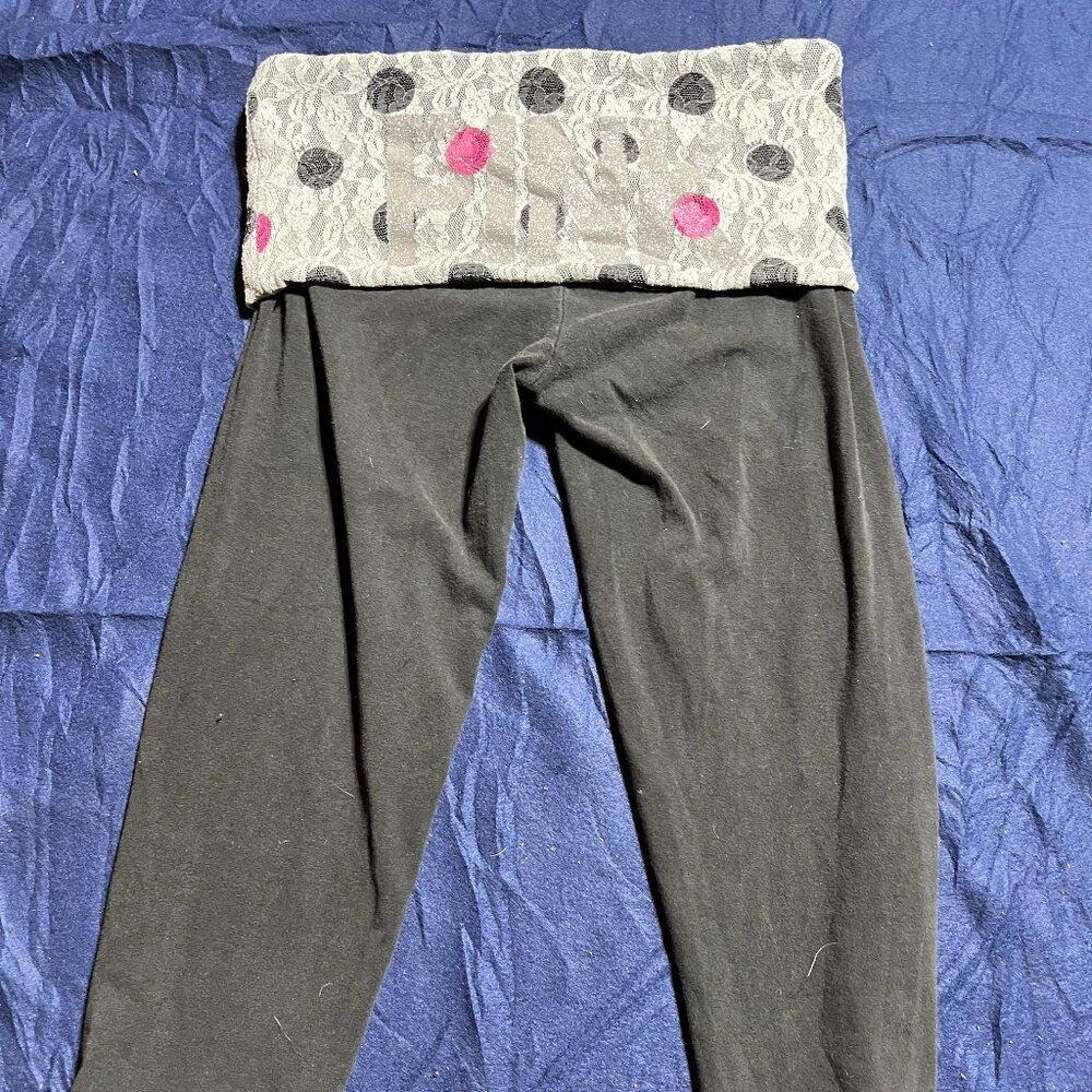 Victorias Secret PINK Fold Over Yoga Cropped Leggings Vintage Y2k